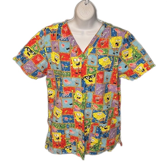 SpongeBob Squarepants Tops - Vintage SpongeBob Square Pants Scrub Top, size L/XL